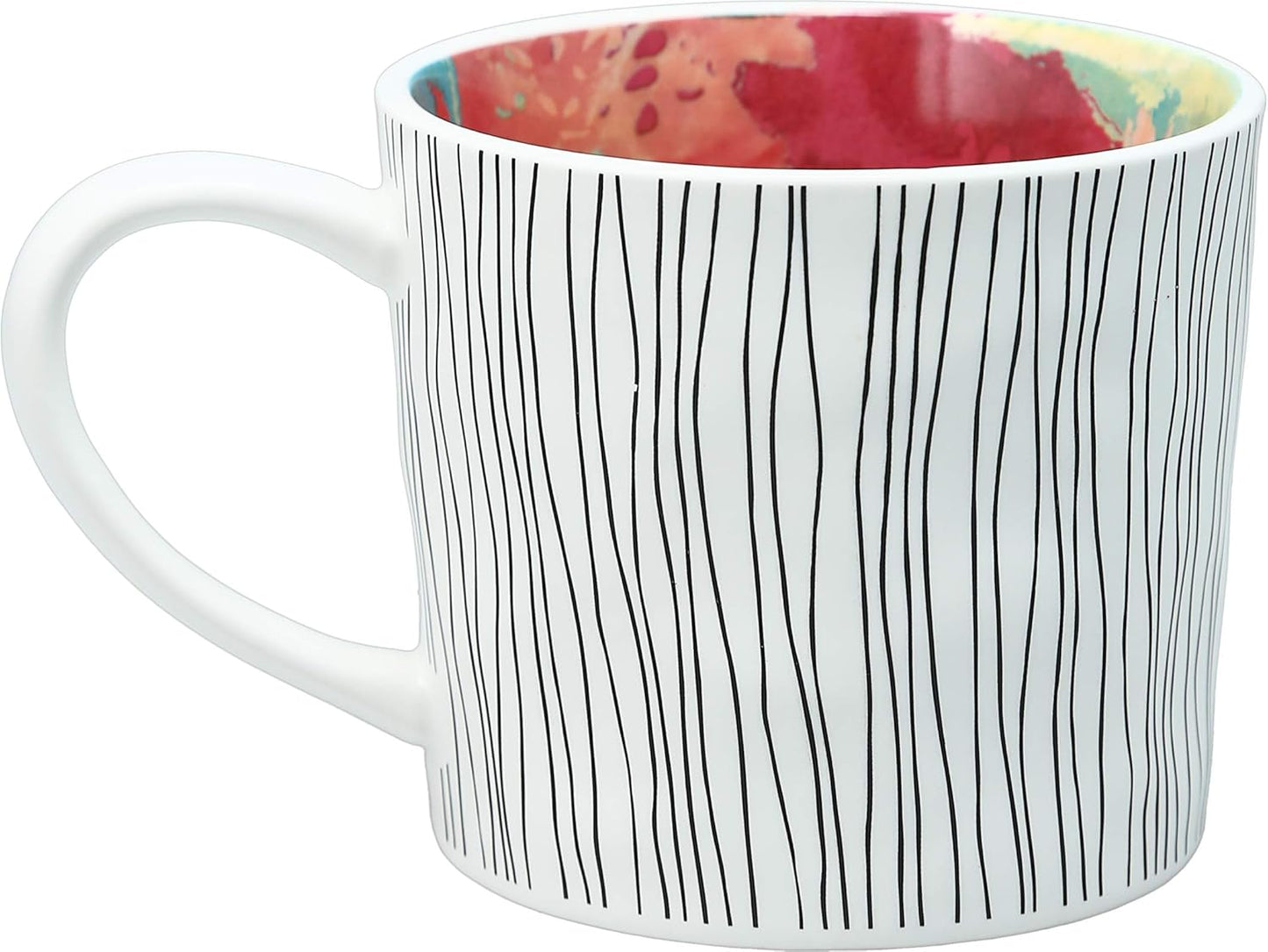 You Are So Special - 16 Oz Debossed Butterfly Rainbow Stripe Coffee Cup Mug