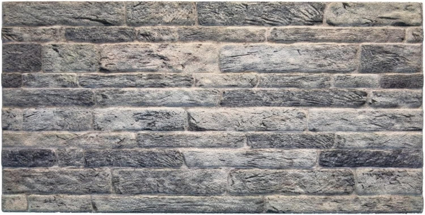 Dundee Deco 3D Wall Panels Faux Brick - Cladding Light Grey Stone Look Wall Paneling, Styrofoam, Sample, Size 10 x 10 in.