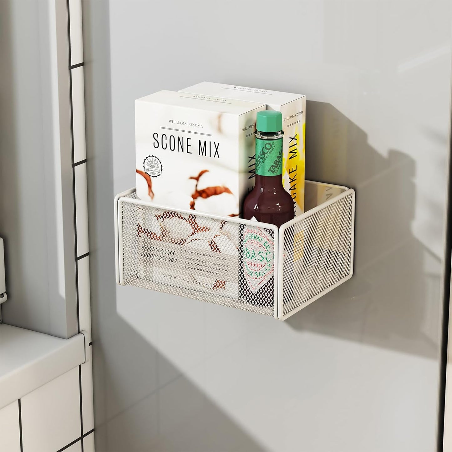 Magnetic Basket Organizer Holder for Fridge Magnetic Storage Bin Box Containers for Refrigerator Whiteboard Classroom (Small, Black)