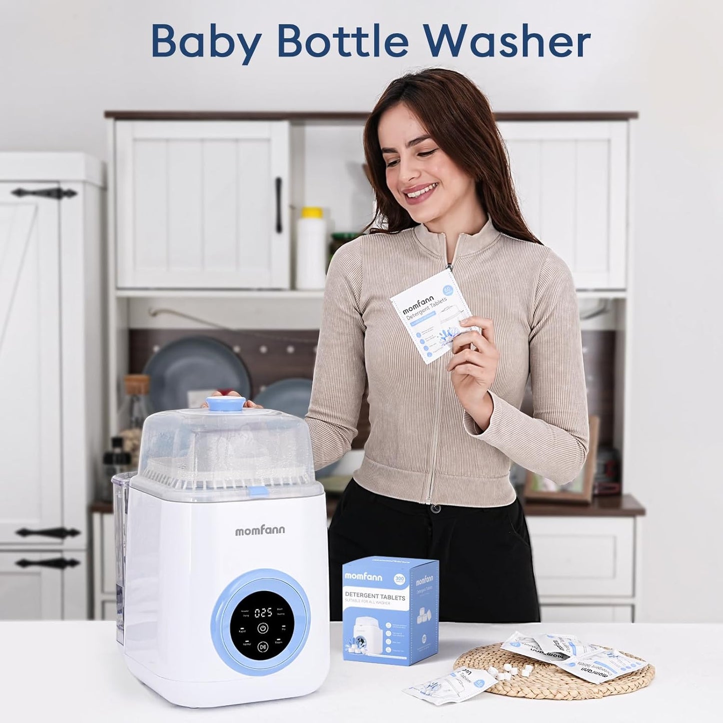 300 Professional Deep Cleaning Detergent Tablets for All Baby Bottle Washers, Washer Tablets for Bottle Washer and Sterilizer and Dryer, Easy to Use