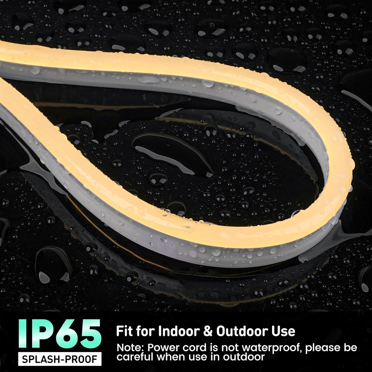 GZBtech Flexible LED Neon Rope Lights 66FT,AC 110-120V Waterproof Strip Light, 120 LEDs/M Cuttable Connectable Neon Lighting for Indoor Outdoor Home Decor/Commercial Building Use-Warm White 20M