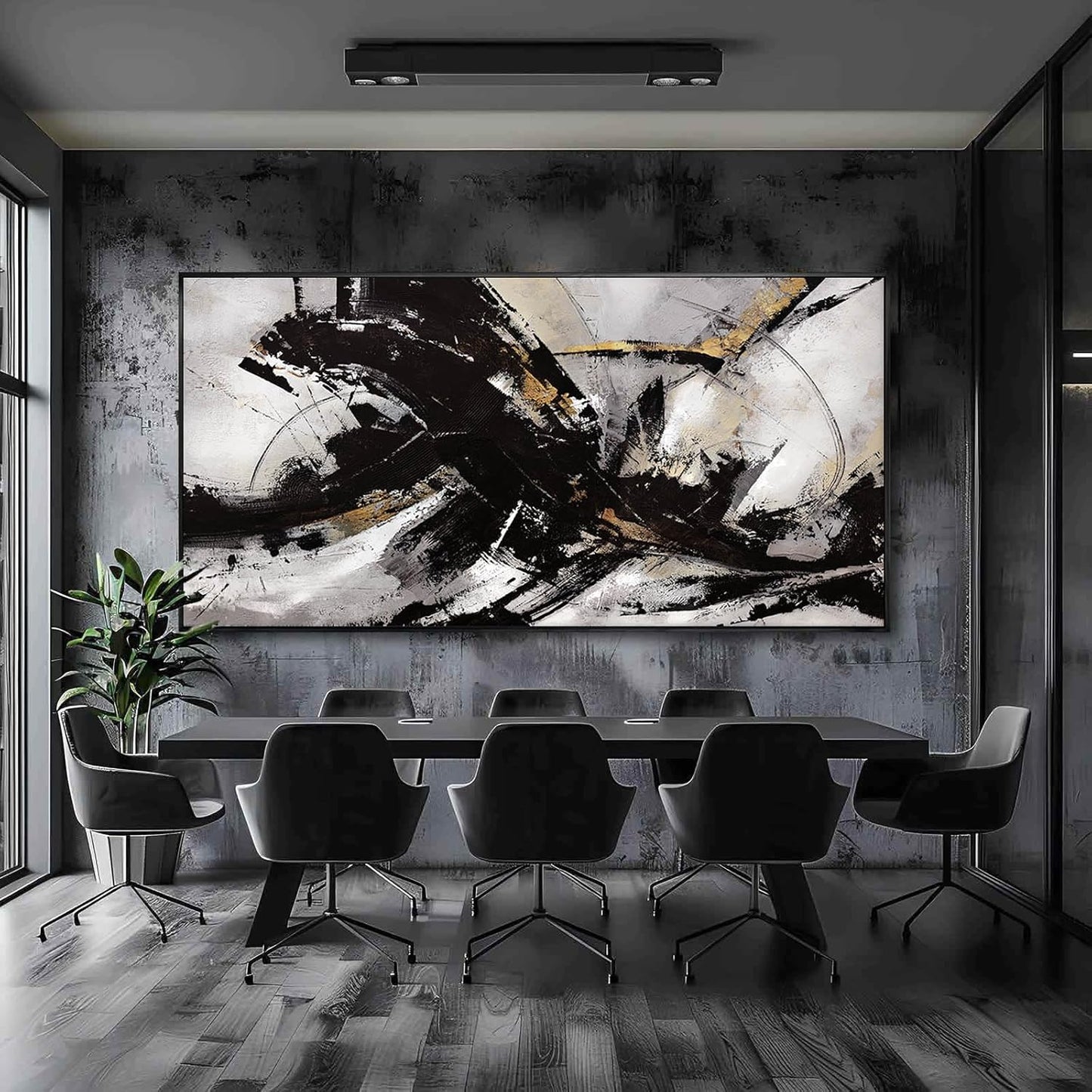 Abstract Wall Art for Living Room Large Canvas Wall Art Decor Graffiti Poster Pictures for Wall Black Wall Decor Framed Wall Decorations 29”x58”