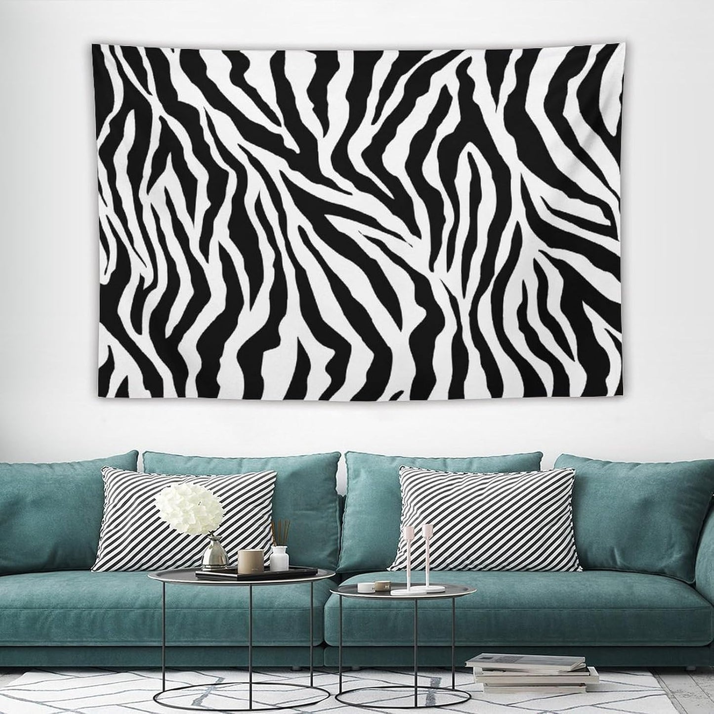 HZOHNAGO Zebra Print Tapestry Nature Wild Animals Black and White Stripe Printed Wall Tapestry Painting Wall Hanging for Bedroom Living Room Dorm 90" W x 60" H