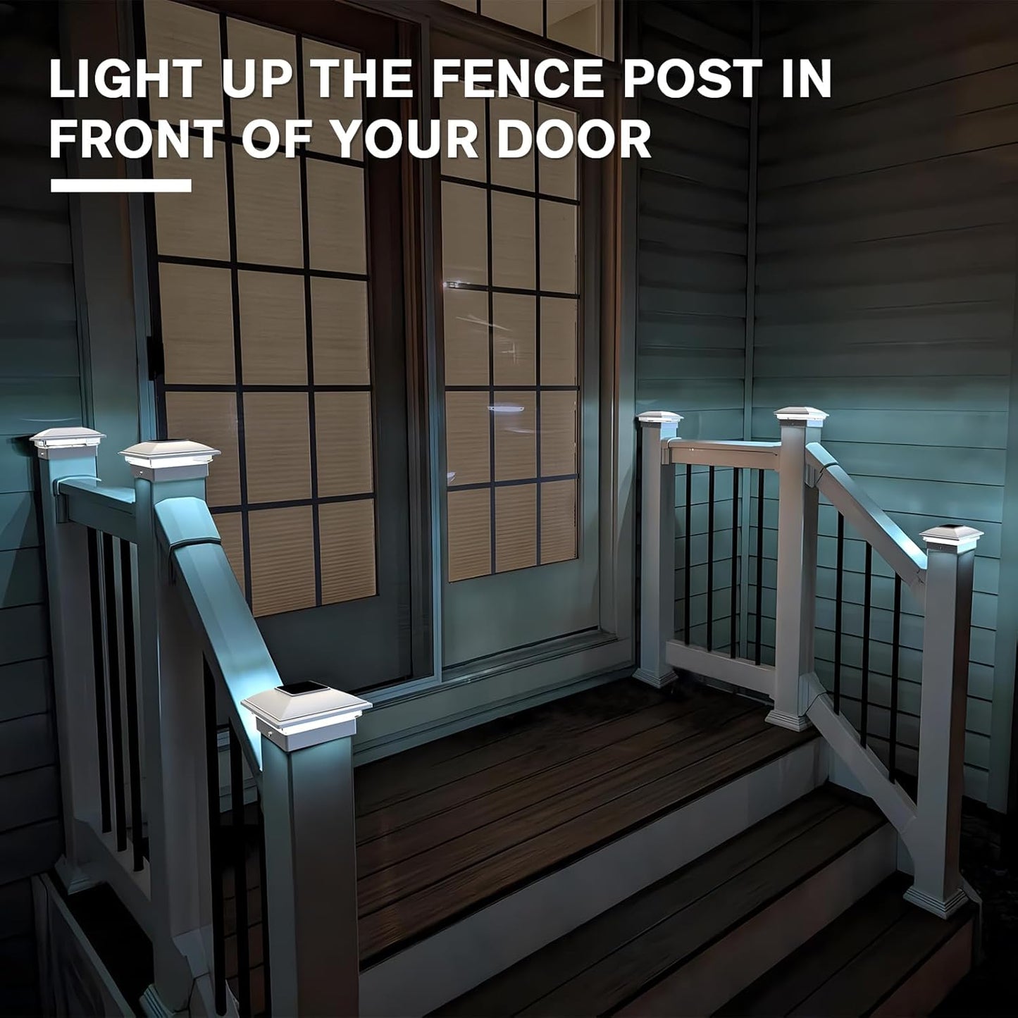 VOLISUN Solar Post Cap Light Outdoor Waterproof 12pack,Solar Fence - Post Lights for 4x4 5x5 6x6 Wooden/Vinyl Post,White Deck Cap Light Solar Powered with Warm White for Garden/Patio/Porch