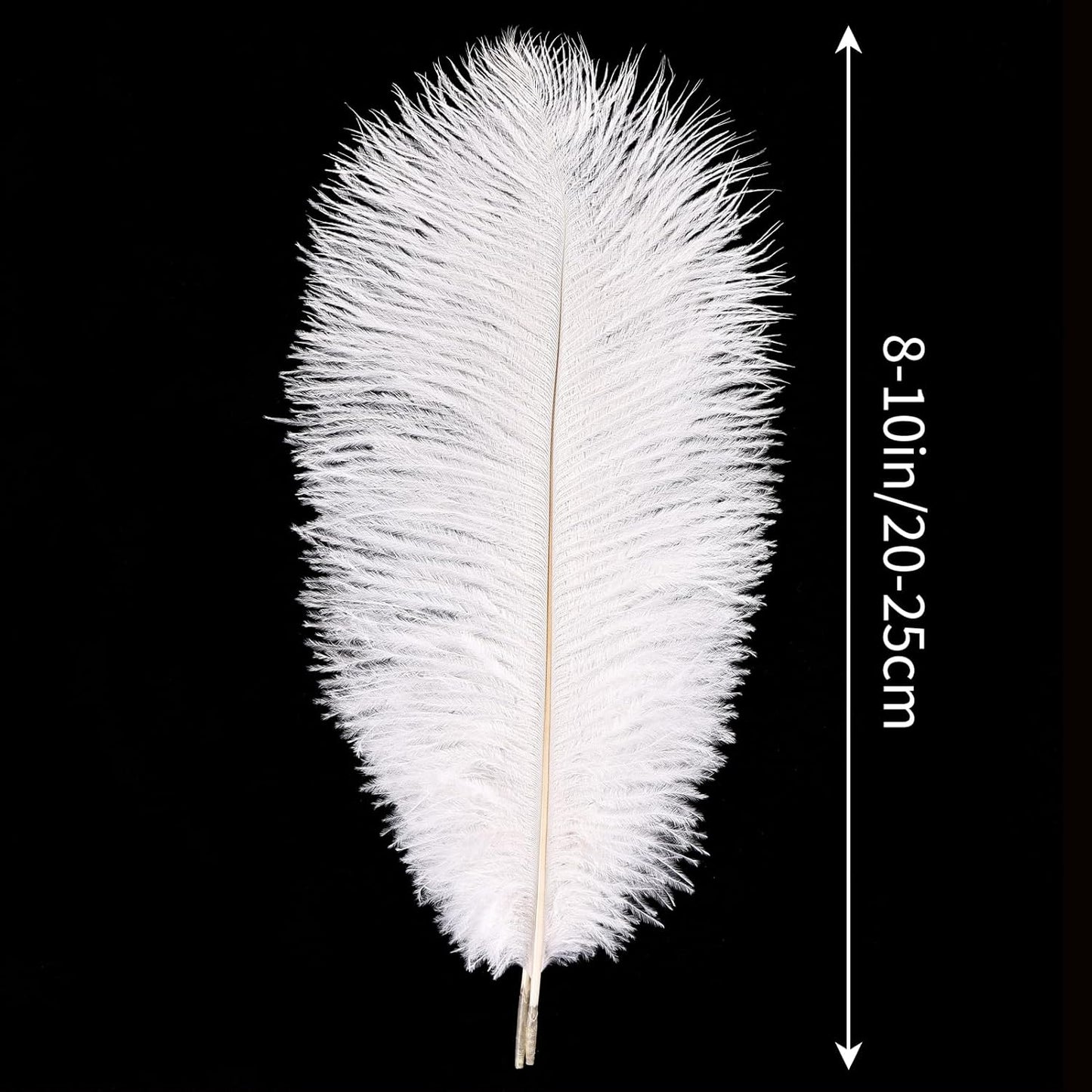 THARAHT White Ostrich Feathers 12pcs Natural Bulk 8-10Inch 20cm-25cm for Crafts Wedding Party Centerpieces Christmas Tree Decoration Feathers
