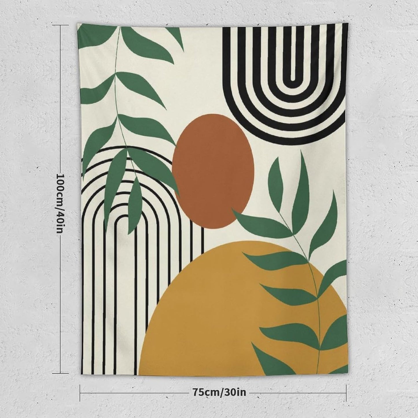 ICMOLYYENLO Boho Plant Aesthetic Tapestry, Abstract Medieval Arch Sun Home Aesthetic Wall Hanging For Bedroom Living Room Dormitory Tapestry 60x80 Inches