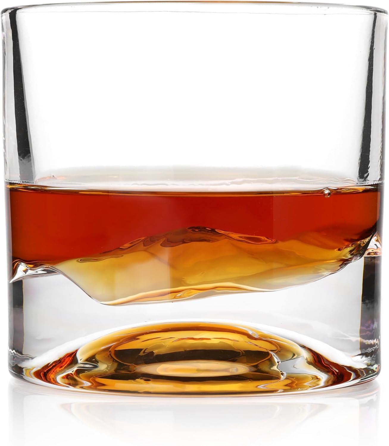 Rocky Mountains Heavy Crystal Whiskey Glasses Gift Set of 2, Thick Freezable Bourbon Glass 1lb Each, Premium Whiskey Gifts for Men, Frozen Crystal Chills Cocktails, 10 oz