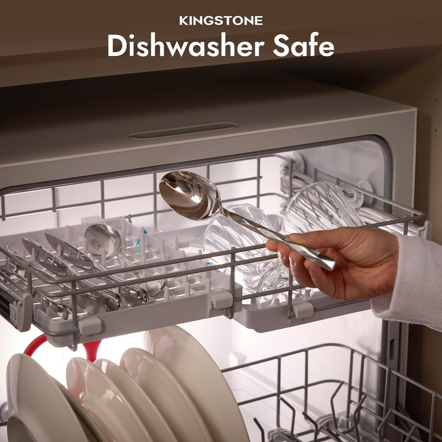 KINGSTONE Silverware Set, Luxury 60 Piece Flatware Set for 12, 18/10 Stainless Steel Cutlery Set with Diamond Cut Pattern for Kitchen, Home, Wedding, Party, Mirror Polished and Dishwasher Safe