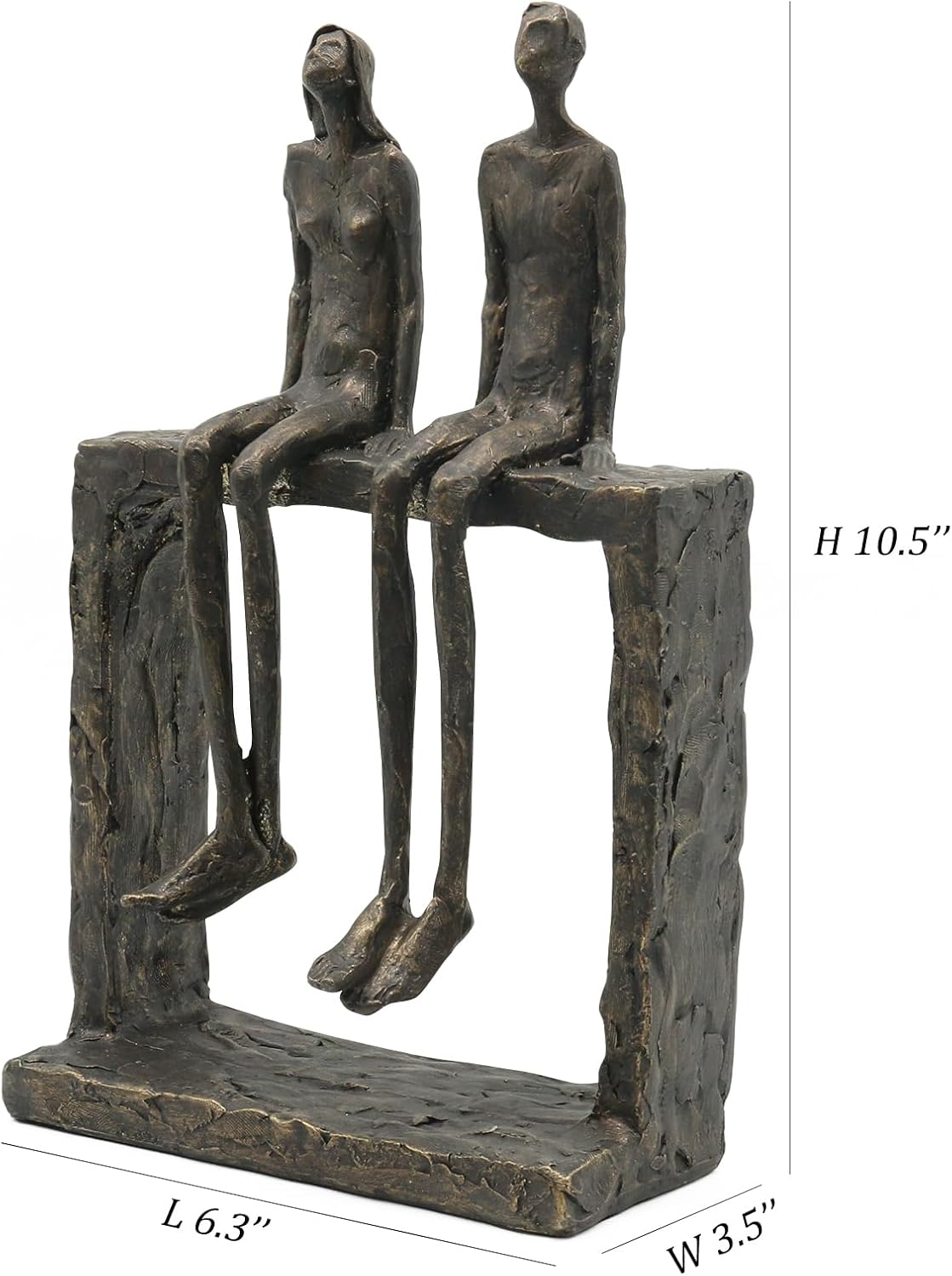 Lukitas Abstract Couple Statue Home Decor - Handcrafted Decorative Ornament for Living Room Office, Bronze Color, Resin