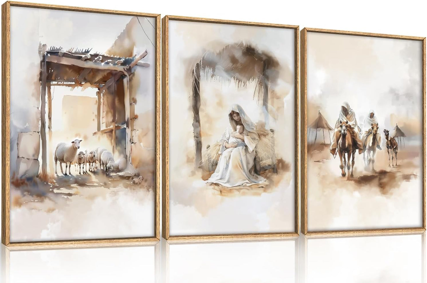 HPINUB Jesus Easter Framed Canvas Wall Art Set,Large Religious Christian Bible Verse Wall Decor,Resurrection Sunday Artwork for Living Room,Church Christian Easter Gift-16"x24"x3