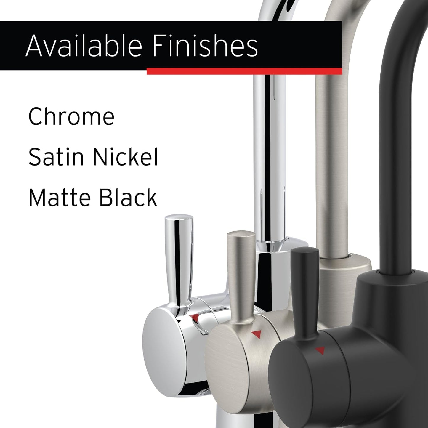 InSinkErator HOT250 Instant Hot and Cold Water Dispenser System, 2-Handle Drinking Water Faucet in Satin Nickel with 2/3-Gallon, Filter-Compatible, Stainless Steel Tank, HC250SN-SS