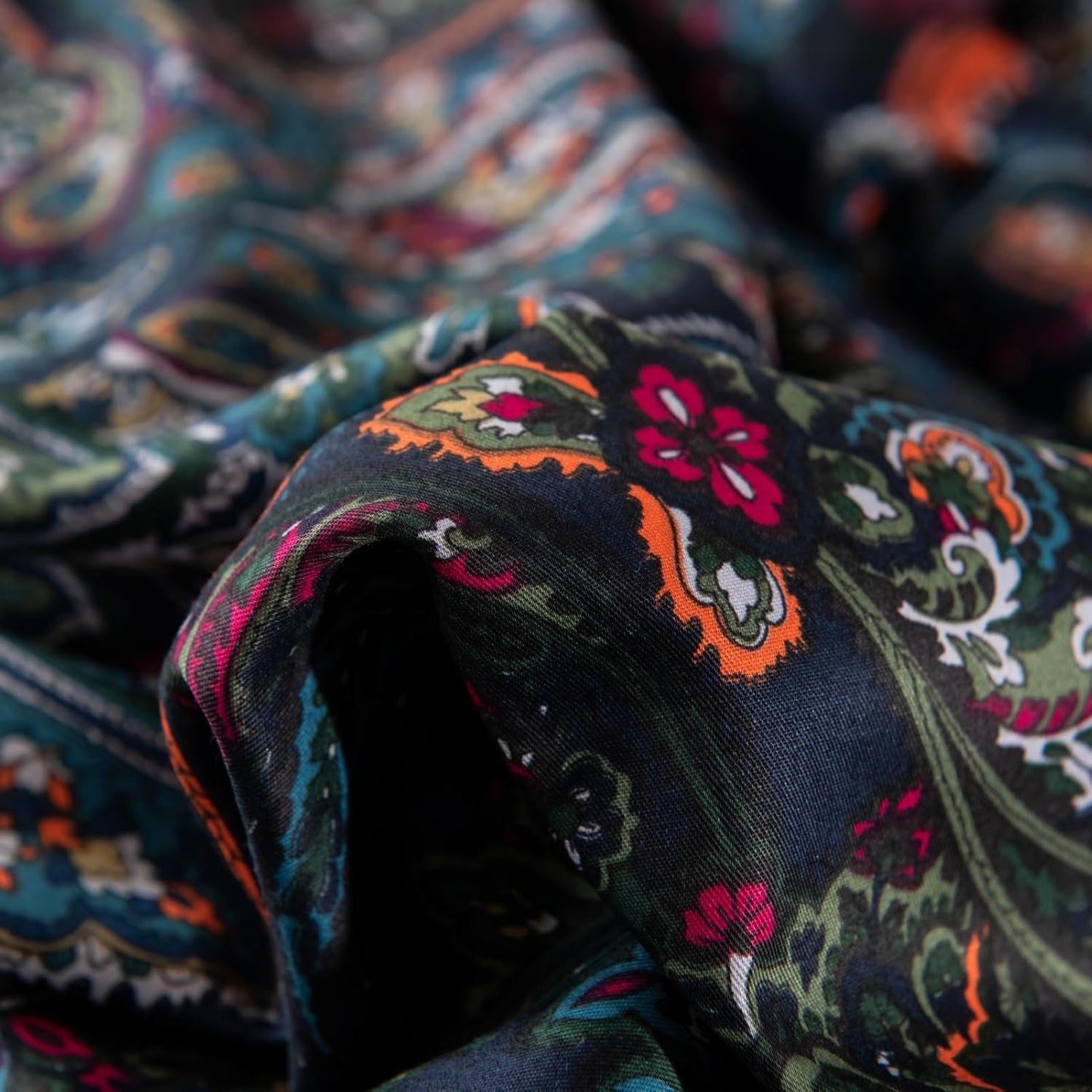 ABREEZE Luxury Vintage Black Duvet Cover Sets Damask Paisley Bedding Set Retro 100% Brushed Cotton Zipper Closure Bedding Collection Queen Size