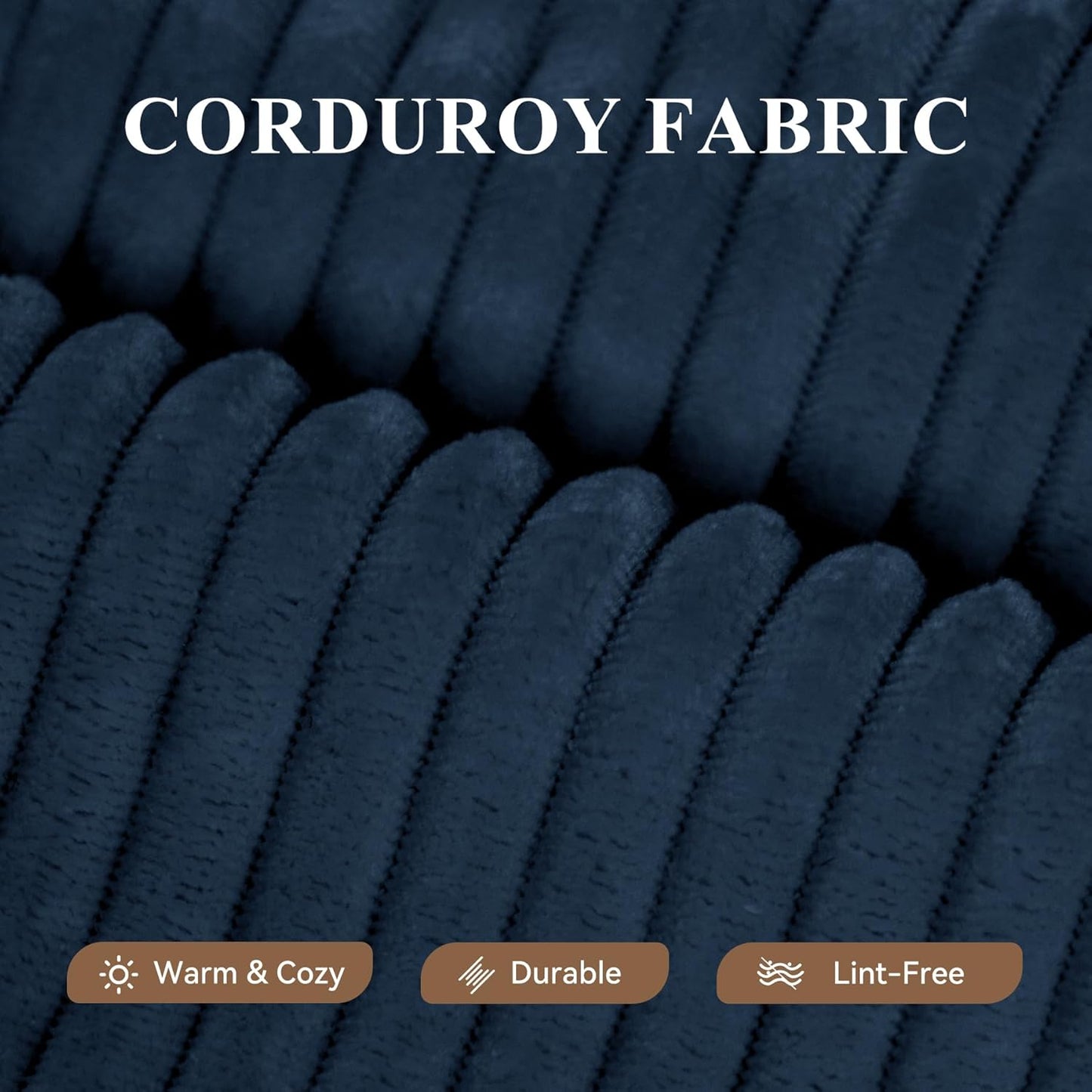 Modular Sectional Sofa with L-Shape Chaise,Cloud Sectional Modern Sleeper Couch with Deep Seat,Sponge Compression Sofas No Assembly Required(Blue-Corduroy Fabric) 1PCS