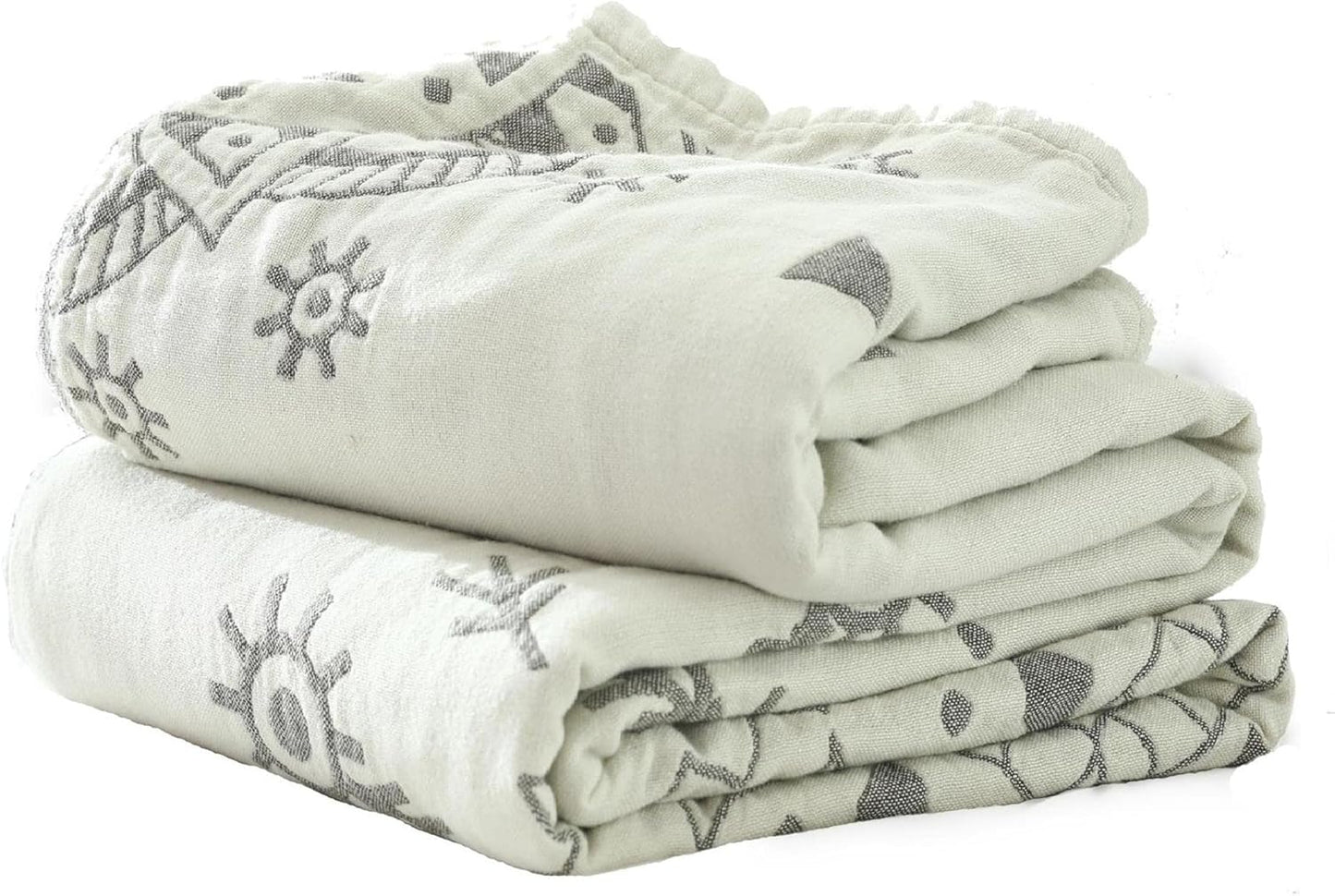 MSGKV Woven Boho Throw Blanket for Couch 100% Cotton Blankets,Versatile KnitWoven Blanket, Super Soft Warm & Decorative Blanket for Chair Bed Sofa and Living Room, 60''Wx 80''L