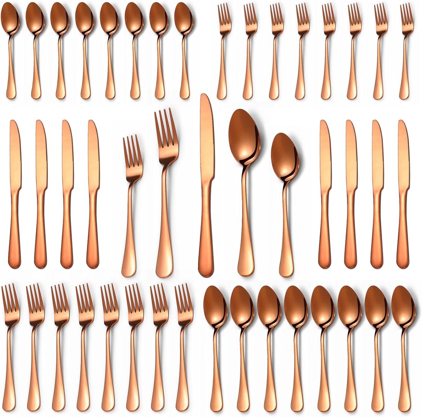 40 Pcs Rose Gold Silverware Set for 8, Food Grade Stainless Steel Flatware Set, Eating Utensils Sets Include Fork/Knife/Spoon,Home Kitchen Tableware Set, Reusable Cutlery Set, Dishwasher Safe