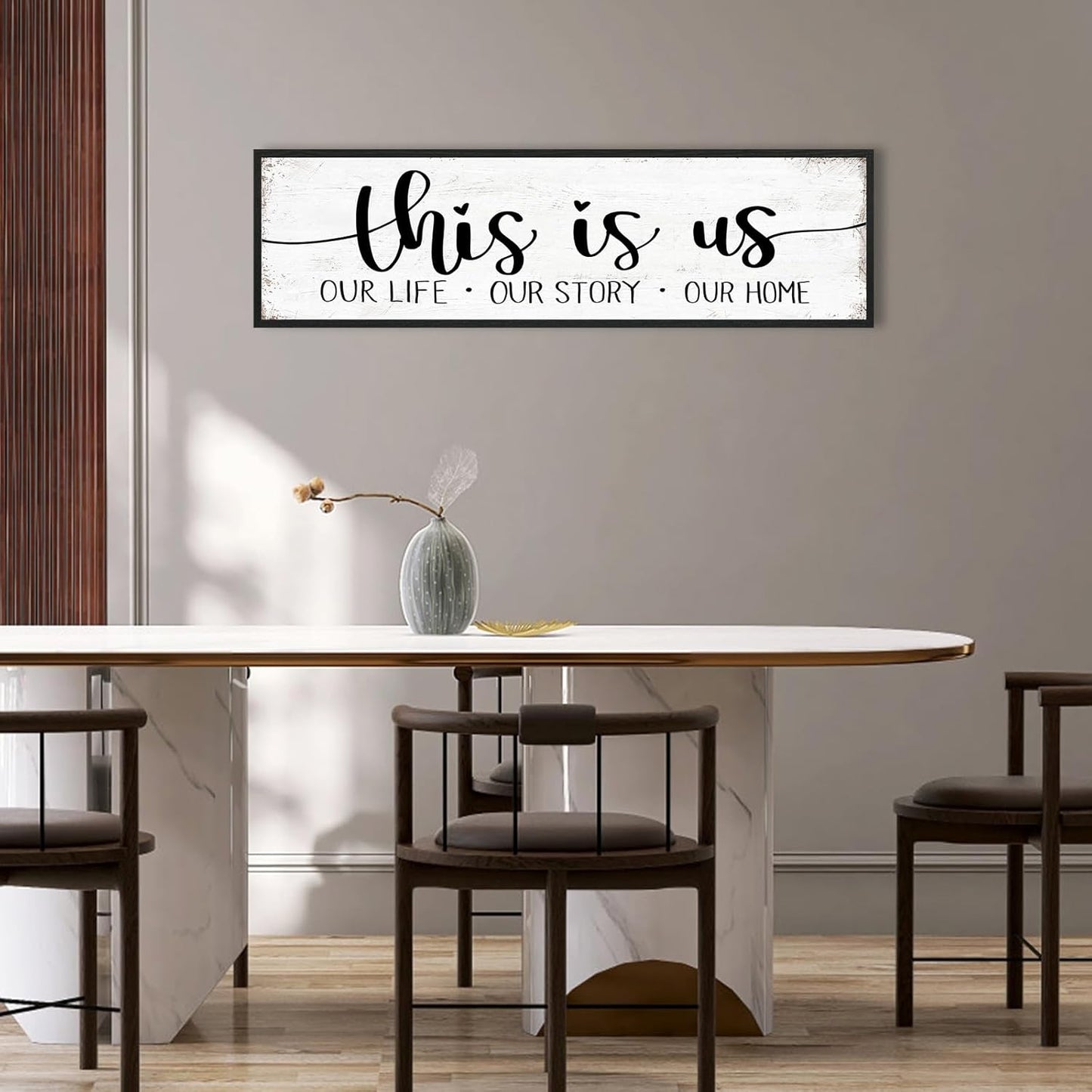 This Is Us Sign Wall Decor: Family Signs for Home Decor Living Room Wall Art Framed 16"x48"Large Farmhouse Rustic Home Sign Wall Decor Above Bed,Country Wall Plaques Hanging Master Bedroom Decor