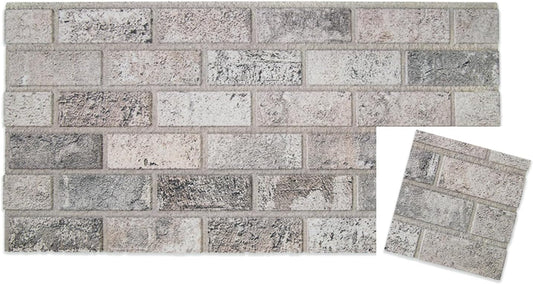 IZODEKOR 3D Wall Panels Brick Effect - Cladding, Stone Look, Styrofoam Facing for Living Room, Kitchen, Bathroom, Balcony, Bedroom, Back of Counter and Teras | Beige Dream (10" x 10" Sample)