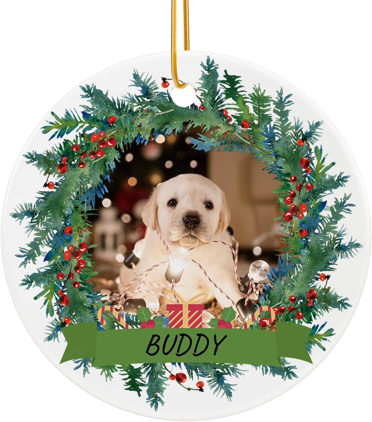 Personalized Dog Photo Ornament - Custom Pet Christmas 2025, Puppy 1st Xmas Gifts, Christmas, Lovers Gift for Tree Decoration by Bemaystar