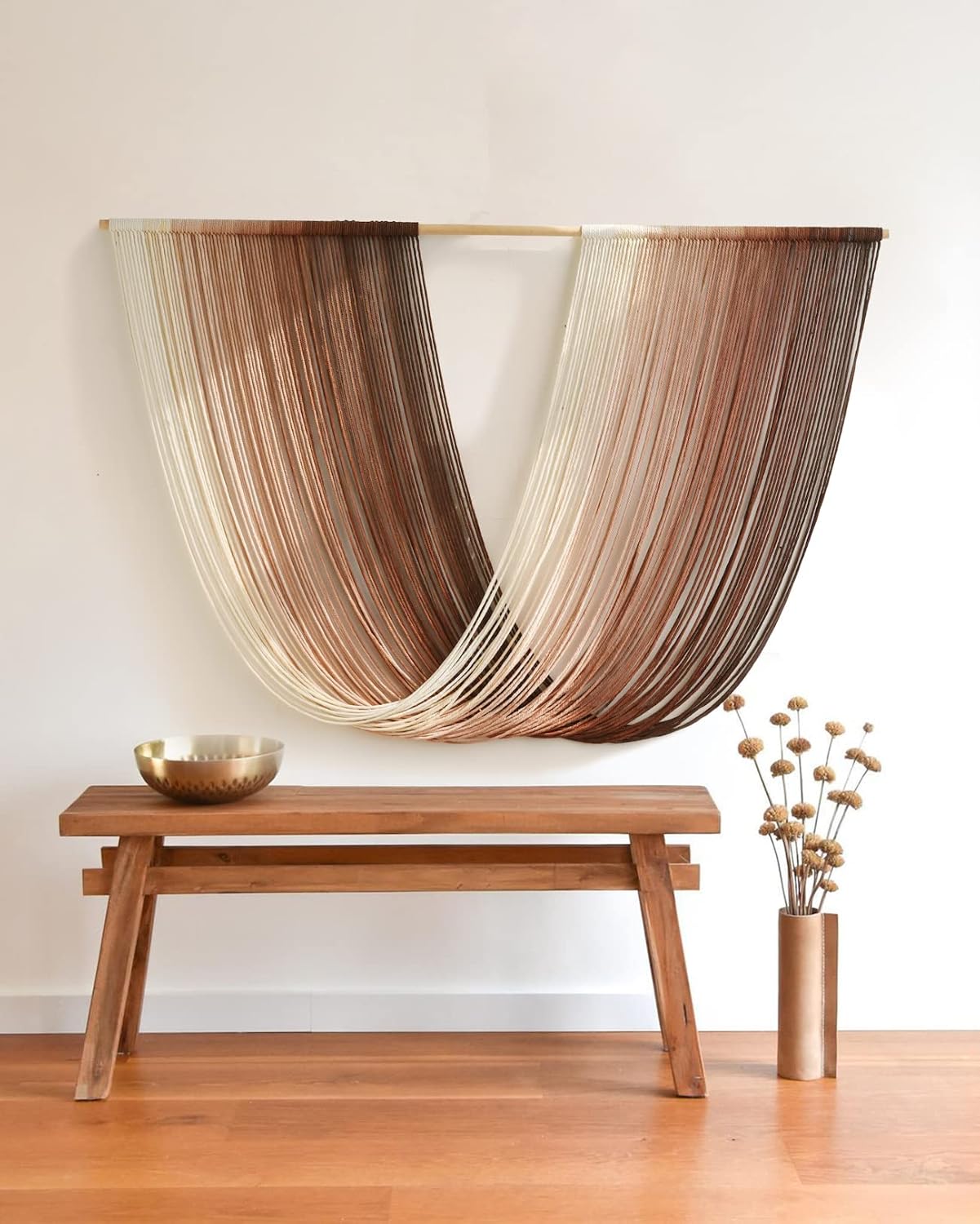 Flber Tie-Dye Macrame Wall Hanging Large Bohemian Yarn Tapestry Wall Décor,59" Wx 35" L