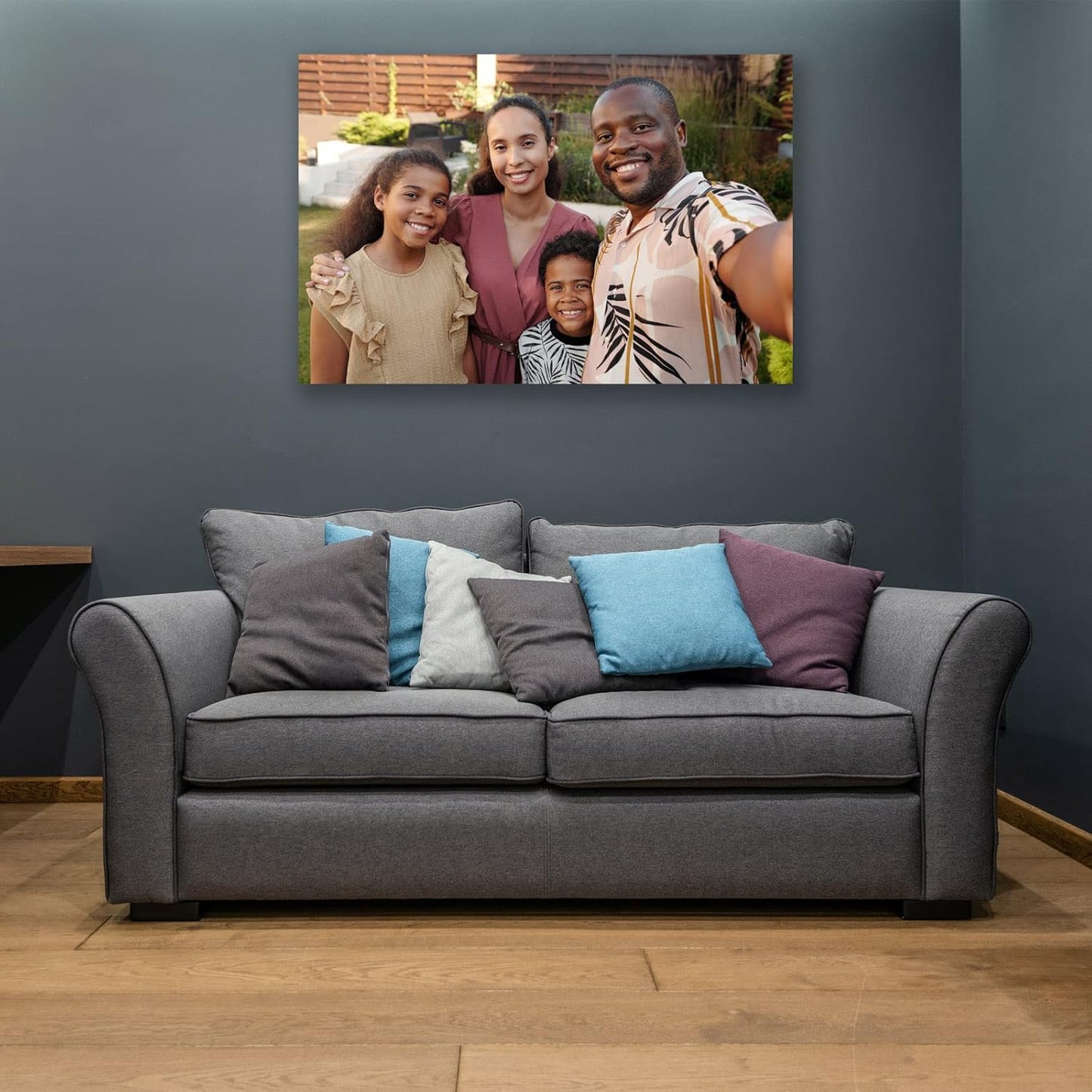 Custom Canvas Prints with Your Photos (16x20, Framed Canvas) Custom Wall Art Personalized Canvas Pictures for Pet/Family Gifts for Mom/Men/Women