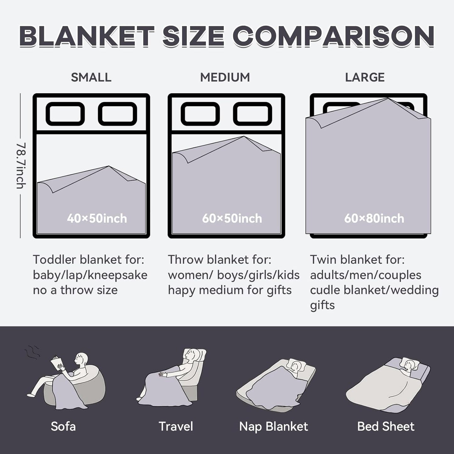 Chunky Knit Blanket - Luxury Soft Cozy 50 * 60 Throw Blanket,100% Woven Blanket Rope Knot Throw Blanket for Couch, Sofa, Home Decor, Gift - Machine Washable（White）