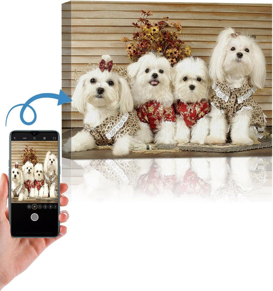 AbcCustomize Canvas Prints with Your Photos，Custom Canvas Wall Art for Bedroom, Living Room, Farmhouse Decor，Personalized Gifts Canvas Prints for Family，Friend，Lover，Pet