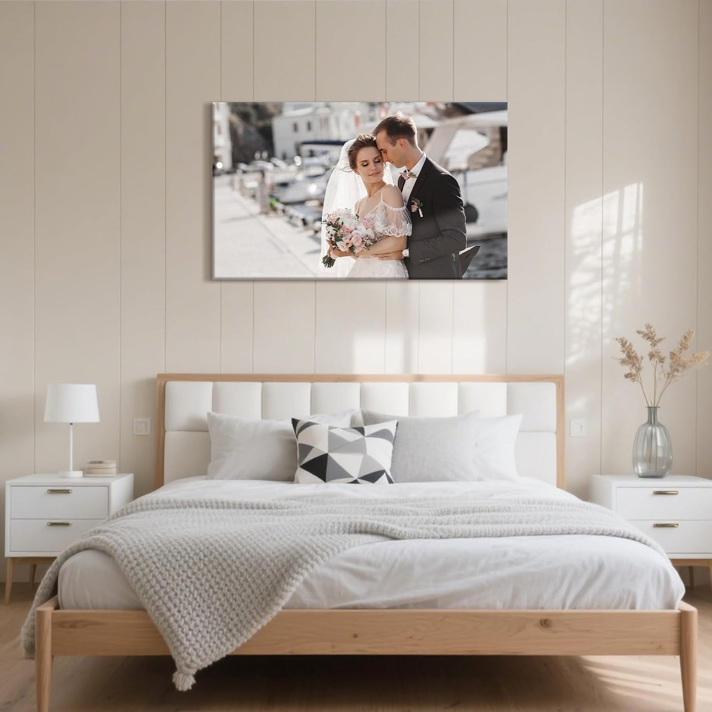 Personalized Custom Canvas Prints with Your Photos & Text, Customized Picture Print, Transform Own Images Into Framed Wall Art Digitally Printed Photo to Canvas, Keepsakes Gifts for Family 40x24’’