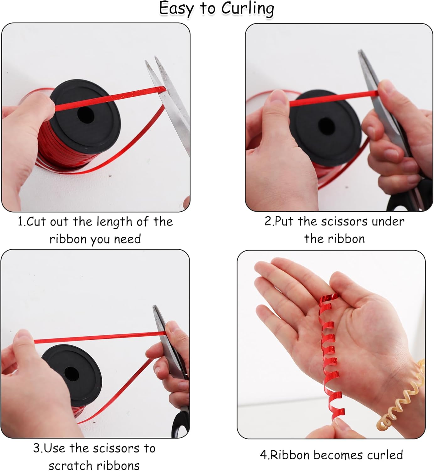 BEISHIDA 6 Assorted Colors Curling Ribbons Balloon String Ribbons - Rainbow Balloons 6 Rolls for Gift Warppping Birthday Easter Party Decorations