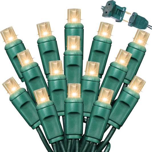 200LED (4pk of 50L) String Lights,Twinkle, LED Christmas Lights, 6" SPACING,Green Wire,Warm White