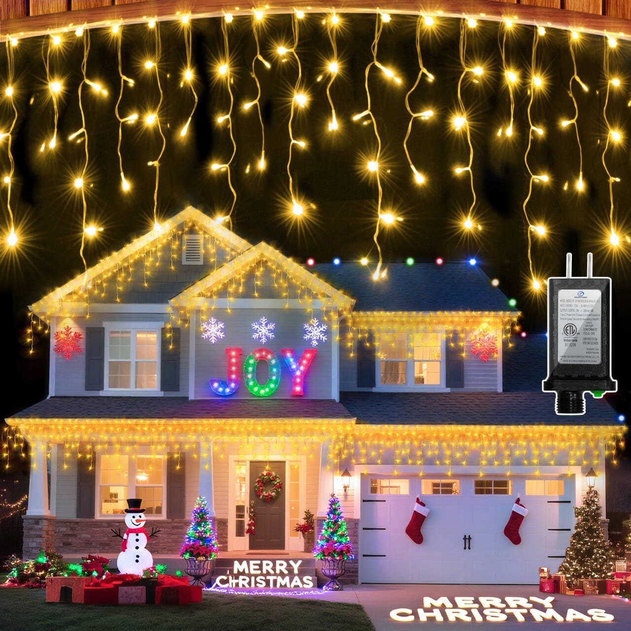 666 LED 66FT Icicle Lights Waterproof- 148 Drops 12 Modes Christmas Light with Memory Timer, Dimmable Christma TreeLights for Roof Balcony Holiday Gifts Warm White