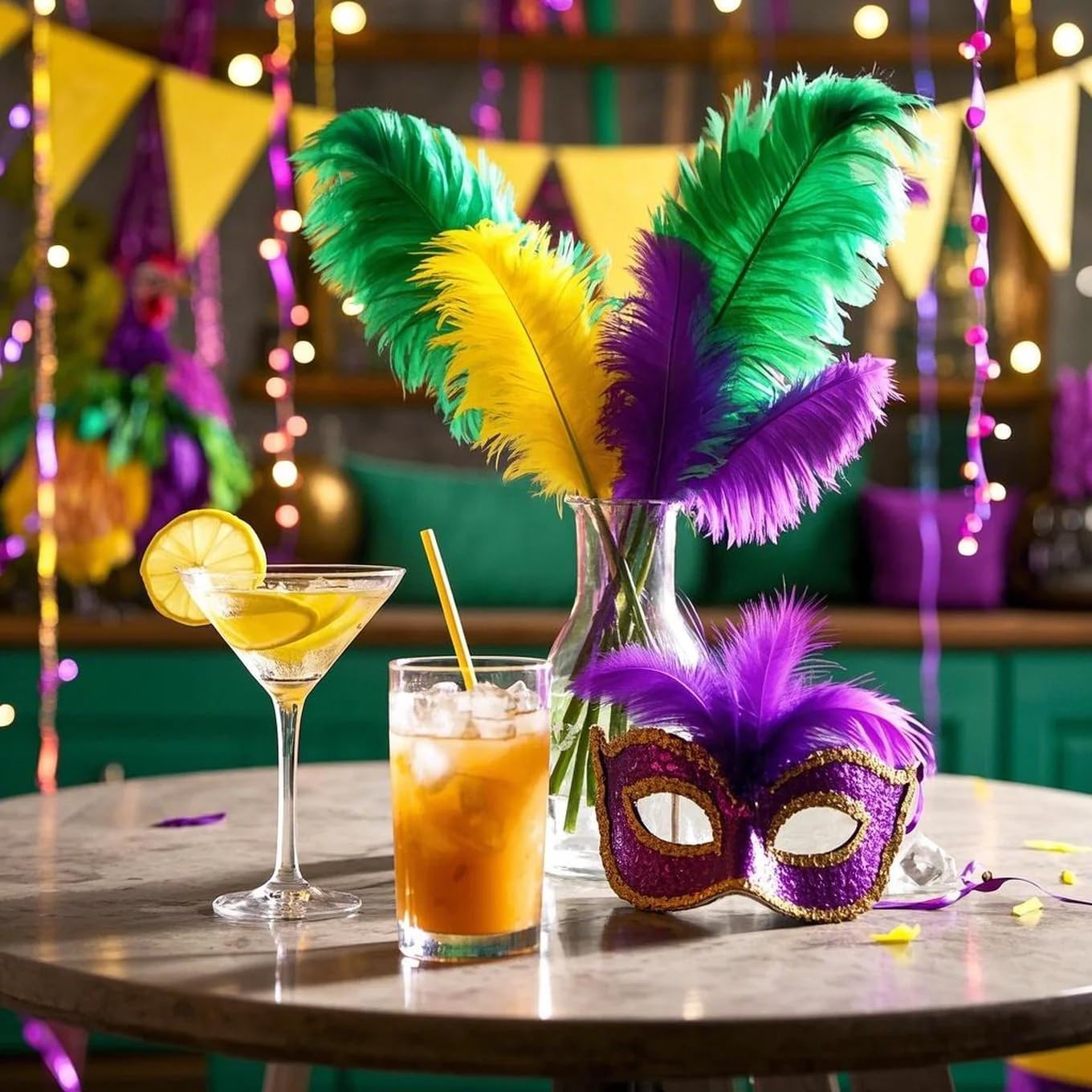 THARAHT Mix Colour Ostrich Feathers 24pcs Natural Bulk 10-12Inch 25cm-30cm for Wedding Party Centerpieces Easter Gatsbi and Home Decoration Feathers