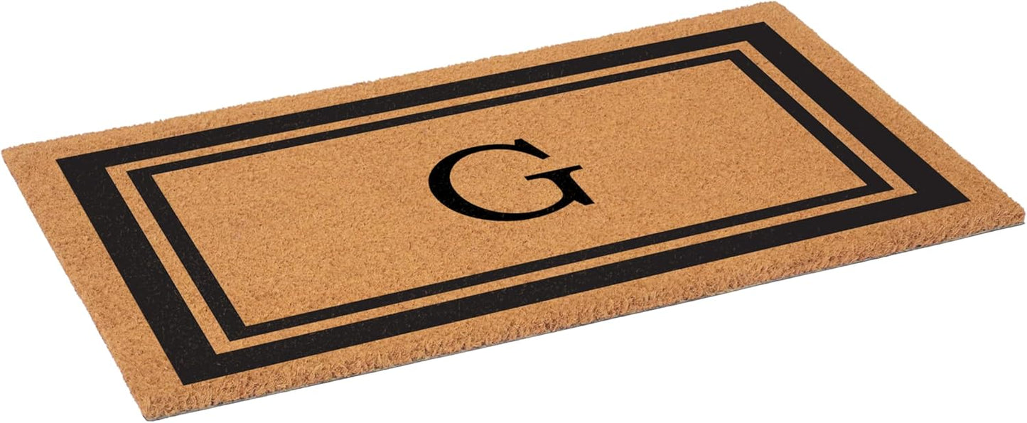 Calloway Mills 152962436G Black Border 24" x 36" Monogram Doormat, (Letter G)