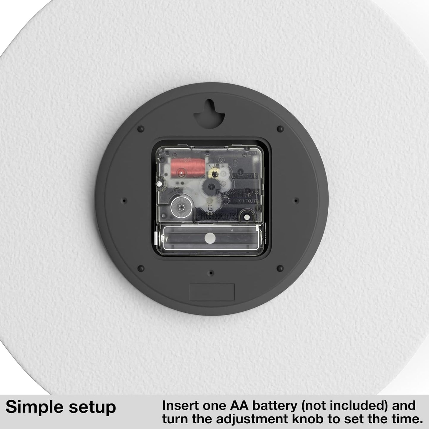 Driini Staircase Modern Wall Clock - Unique 10.5 in. Frameless Concrete Design - Contemporary, Minimalist Decor; No Numbers - Silent Battery Operated Clocks with Decorative Wooden Hands; White