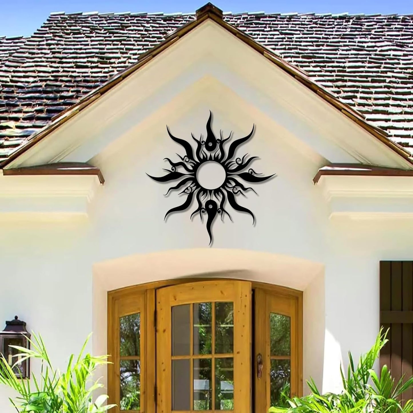 Hotuijxca Metal Wacky Sun Wall Art, Wacky Sun Metal Decor for Livingroom, Bedroom (Gold, 19"x18"/47x45cm, metal wall art)