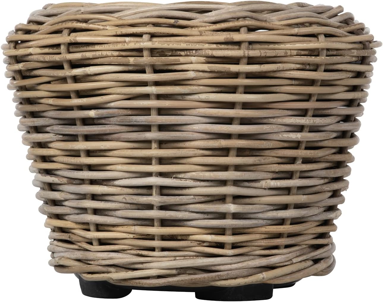 Rattan Kobo Indoor Outdoor Planter Basket with Plastic Pot Small 25-Gallon Soil Capacity