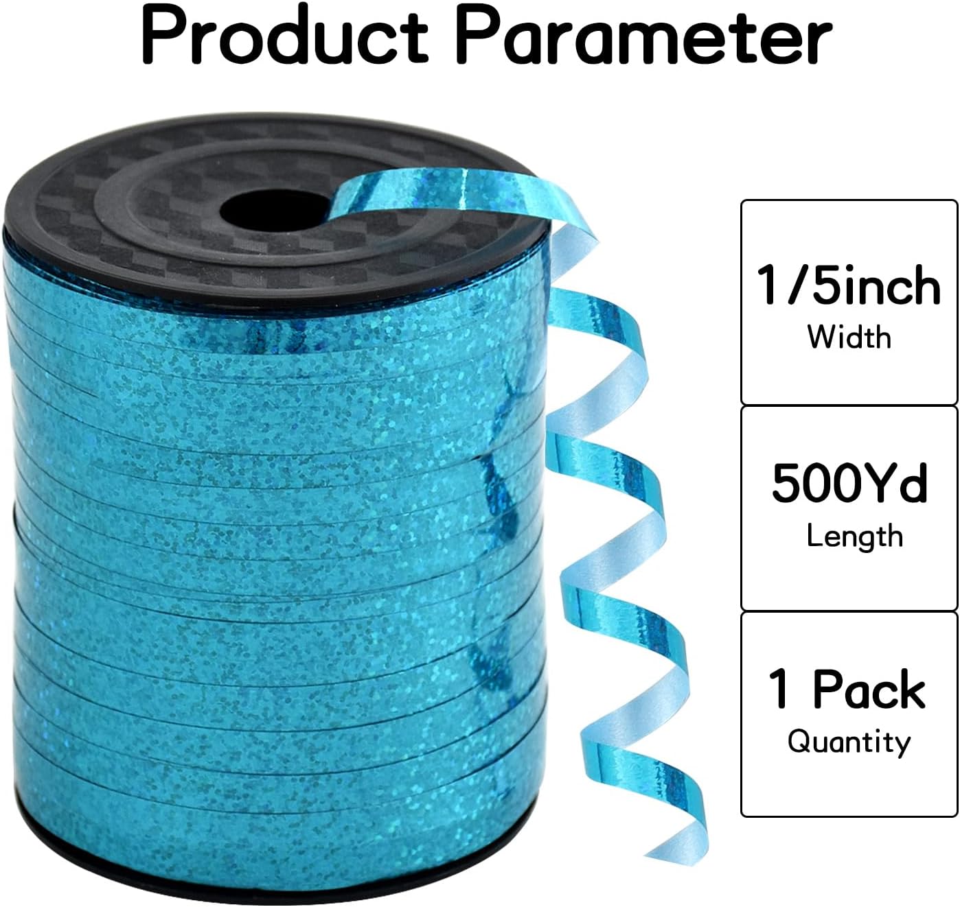 BEISHIDA 500 Yards Curling Ribbon for Balloon String Light Blue Teal Crimped Shiny Metallic Roll Gift Wrapping Ribbon for Party Festival Art Craft Decor Florist Flowers Decoration