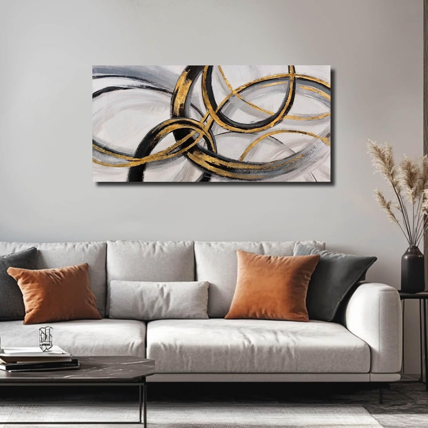 SOUGUAN Canvas Wall Art - Black and White Artwork - Abstract Graffiti Painting - Wall Art for Living Room Bedroom Kitchen Home Wall Decorations 20x40 Inch