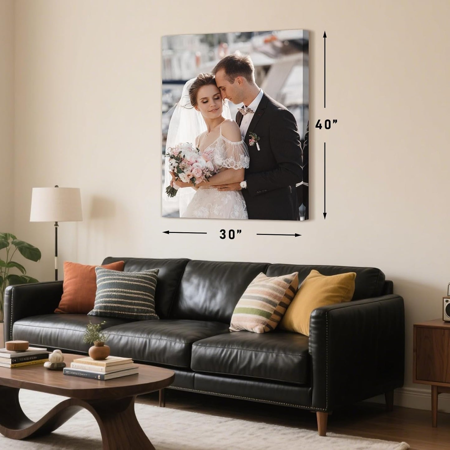Personalized Custom Canvas Prints with Your Photos & Text, Customized Picture Print, Transform Own Images Into Framed Wall Art Digitally Printed Photo to Canvas, Keepsakes Gifts for Family 24x32’’