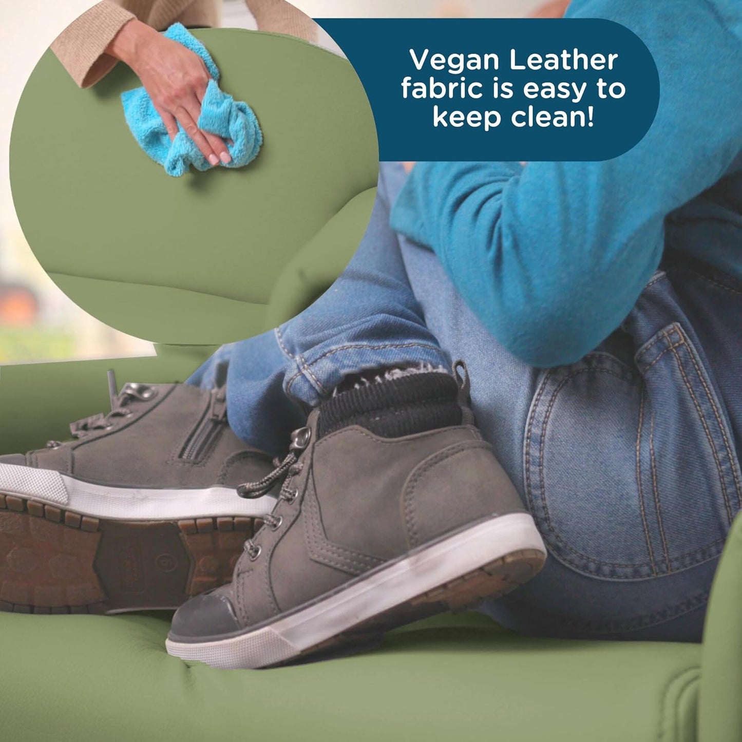 Children's Factory As We Grow Toddler Chair, Flexible Seating for Daycare or Preschool, Kids Reading Couch, Playroom Furniture, Sage