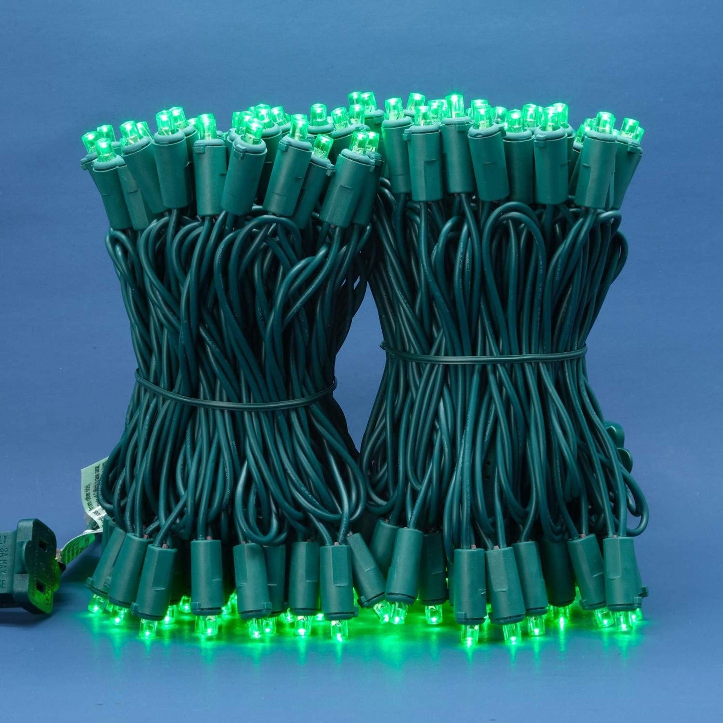 200 Count Green Wide Angle LED Christmas Lights, 66 ft Green Wire UL Certified Commercial Grade 5mm Holiday String Light Set (Green)