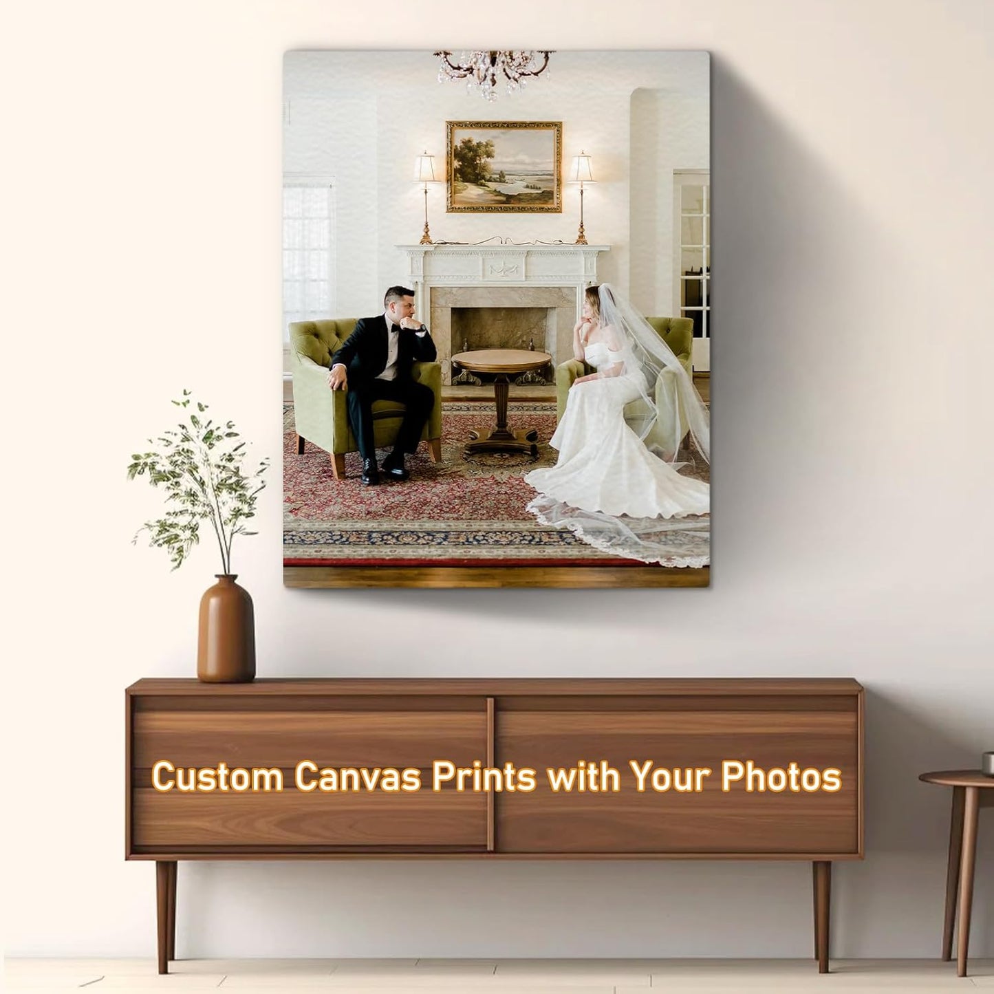 xzartdiy Custom Canvas Prints with Your Photos - Personalized Picture Print Customized Gifts for Family Home Office Wall Art Decor, Wrapped Canvas 16x20inch