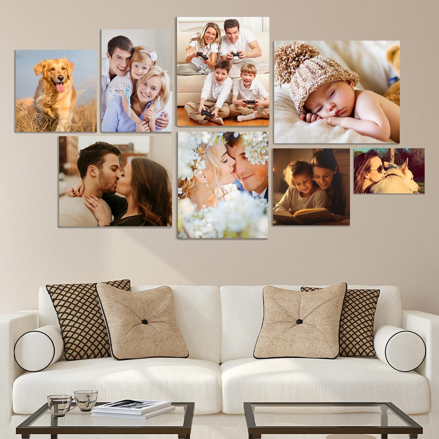 YUNART Ship Next Day - Custom Canvas Prints with Your Photos, Personalized Canvas with Pictures Print for Wall Art Bedroom, Customized Photo Gifts for Couple Men Women Mom Baby Dog Family - 18"x24"