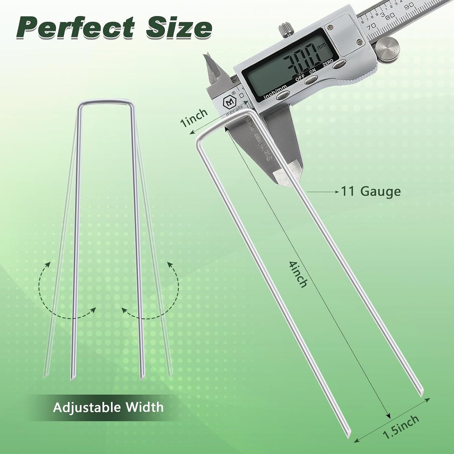 FEED GARDEN 4 Inch 100 Pack Hot-dip Galvanized Landscape Staples 11 Gauge Anti-Rust Garden Stakes Landscaping Fabric SOD Pins Yard Stakes for Weed Barrier Fabric