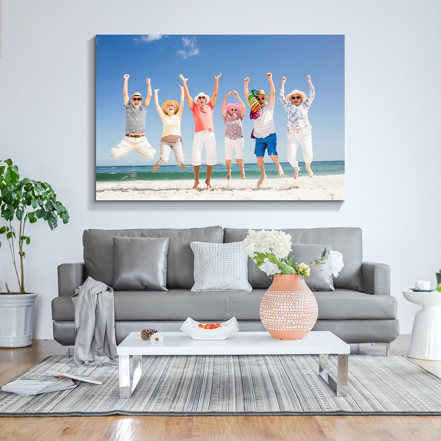 Wewejia Custom Canvas Prints with Your Photos 48x36inch, Upload your Travel Pictures/Photos - Custom Personalized Canvas Photo Gifts Father's Day Mother's Day Wedding Family Baby Pets Home Decor