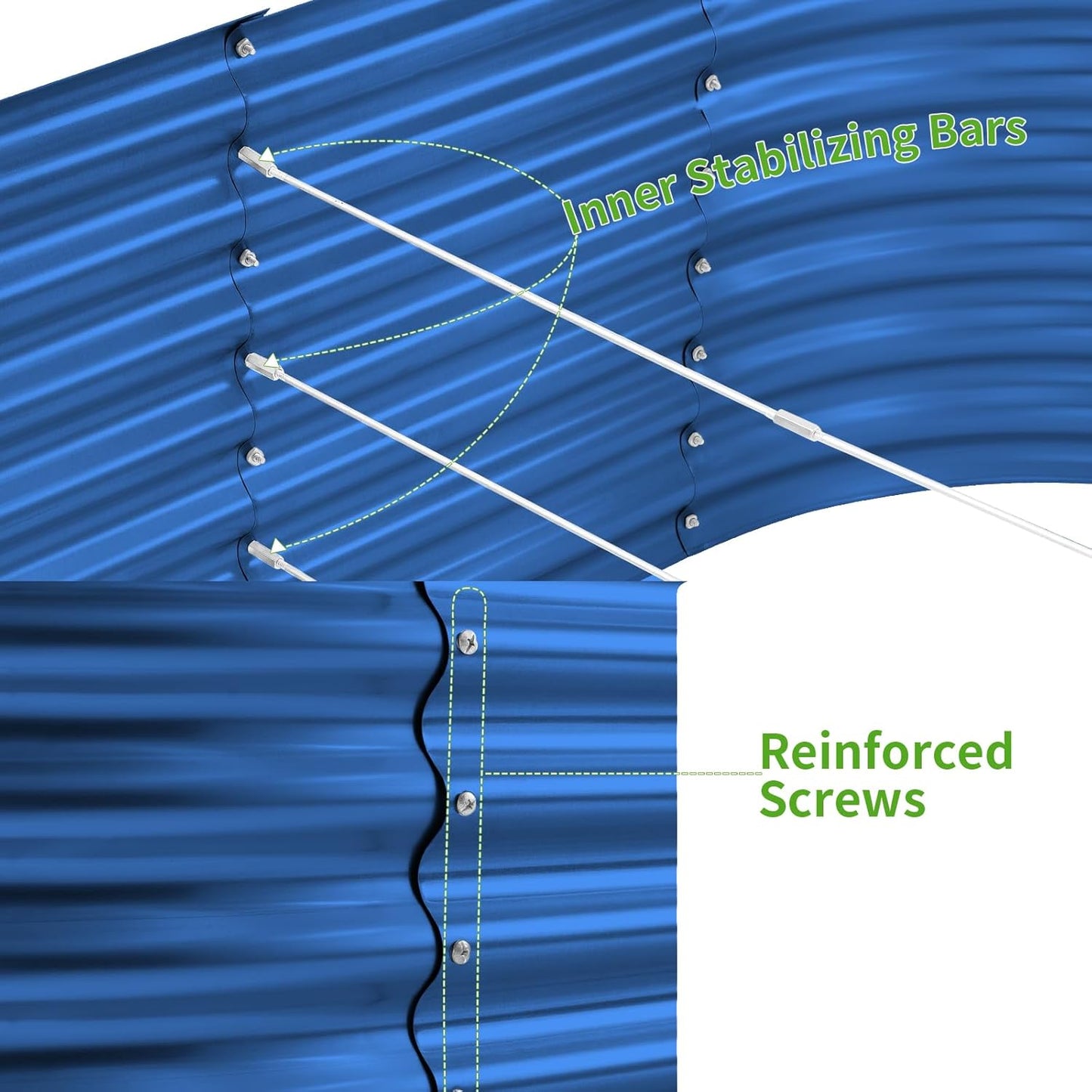 Land Guard 6x3x3ft Oval Galvanized Raised Garden Beds, Large-Capacity Metal Planter Box Outdoor, Durable Deep Raised Garden Bed 3ft Tall, Raised Beds for Gardening Vegetables, Royal Blue