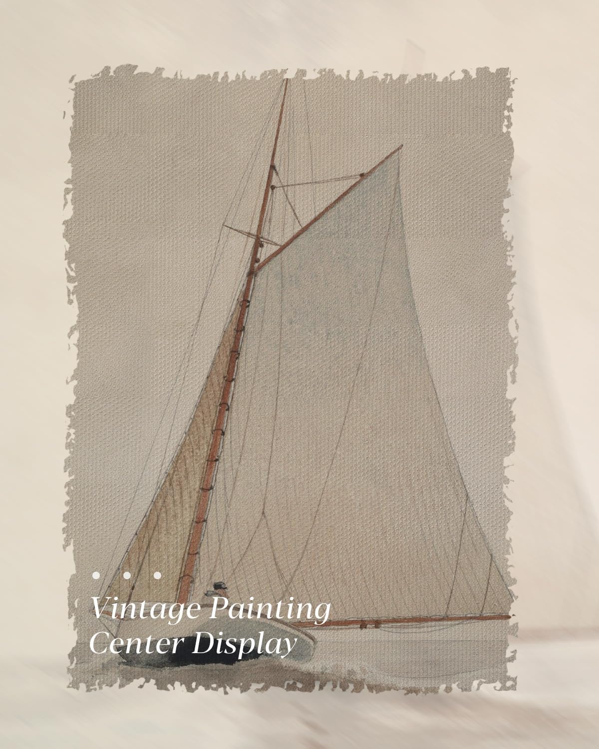 HUARCEY Gold Framed Vintage Wall Art for Living Room, Seaview Painting Prints Shelf Decor for Kitchen, Aesthetic Bedroom Wall Art, Christmas Gifts for Friends or Family (White Sailboat - 12"x16")