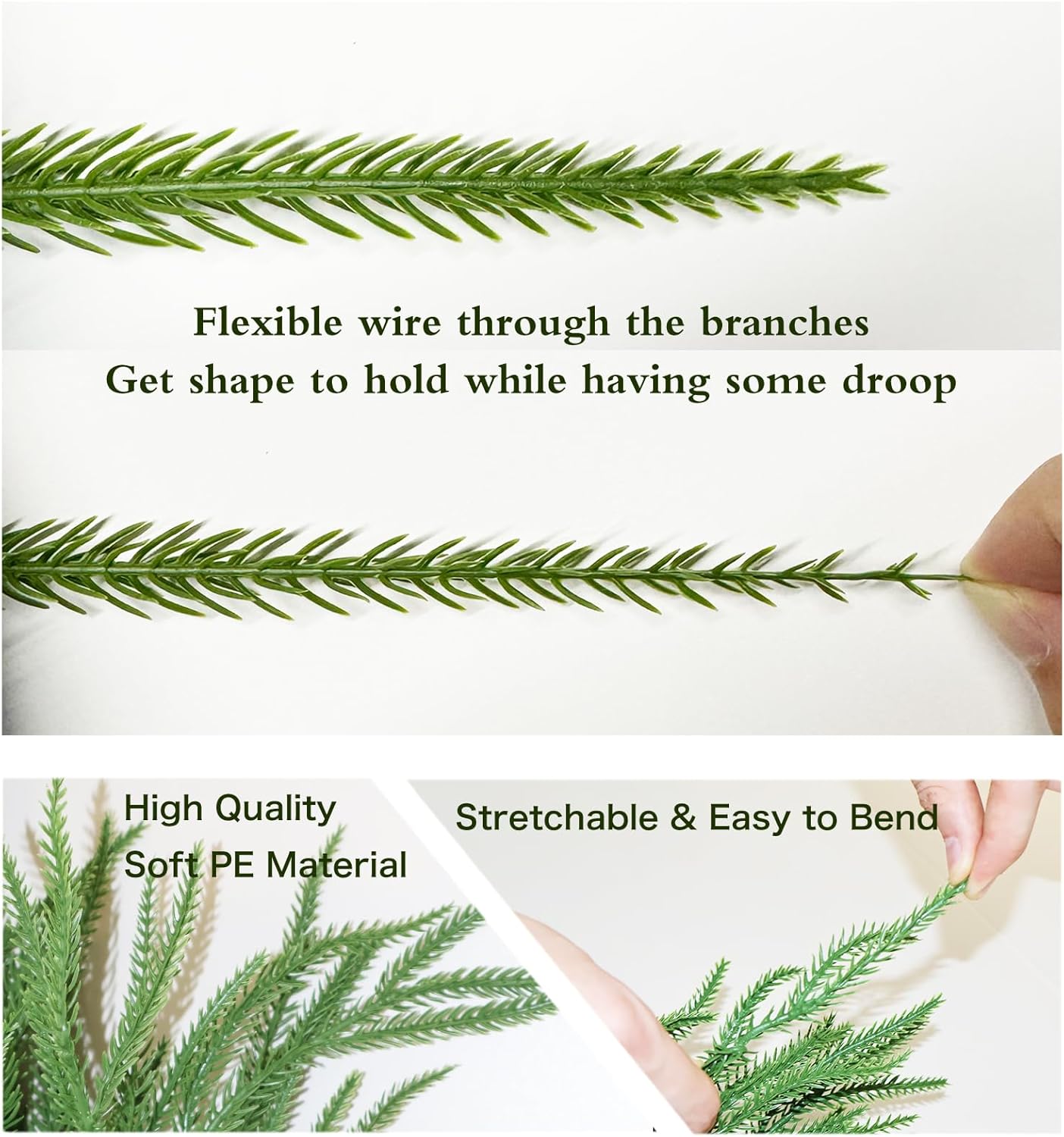 Christmas Garlands Norfolk Pine Garland Real Touch Artificial Faux Greenery Garland for Holiday Indoor Outdoor Decor 6FT