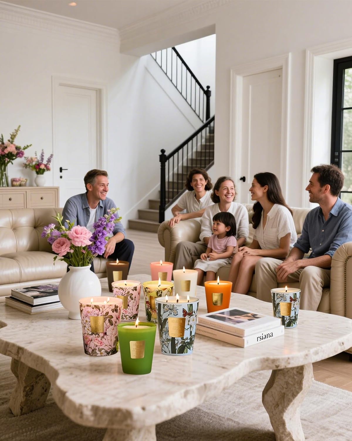 M&SENSE 3 Wick Soy Candles for Home Scented, Pear & Fressia Scented Aromatherapy Candle for Stress Relief, 35oz 150 Hour Burn Time, Long Lasting Highly Scented Candle Gift