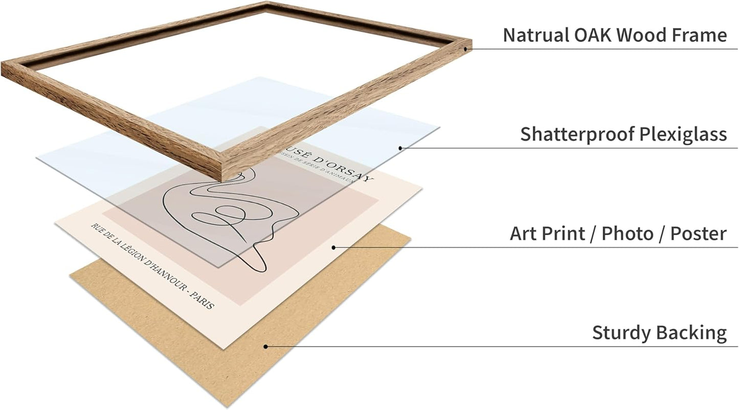 Poster Master Vintage Poster - Retro One Line Swan Drawing Print - Swan Art - Bird Art - Minimal Gift for Her, Animal Lover - Abstract Decor for Home, Office, Bedroom, 16x20 Beige Framed