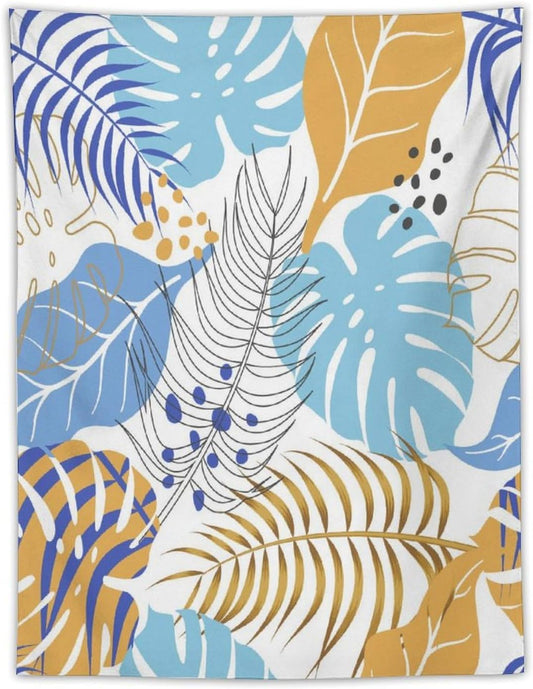 ICMOLYYENLO Tropical Palm Leaves Wall Tapestry, Wall Art for Room Decoration Beautiful Wall Hanging for Bedroom Living Room Dormitory Apartment 60x60 Inch